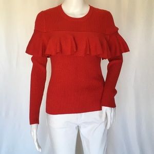 PEARL WOMAN SWEATER TOP SIZE M RED COLOR